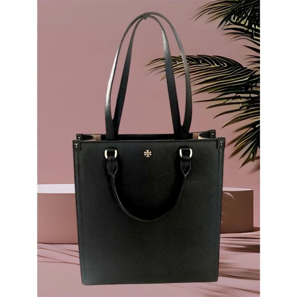 TORY BURCH SHOULDER BAG, BLACKS HANDBAG WITH TORY BURCH LOGO IN GOLD TONE
